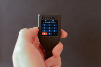 image of a trezor hardware wallet